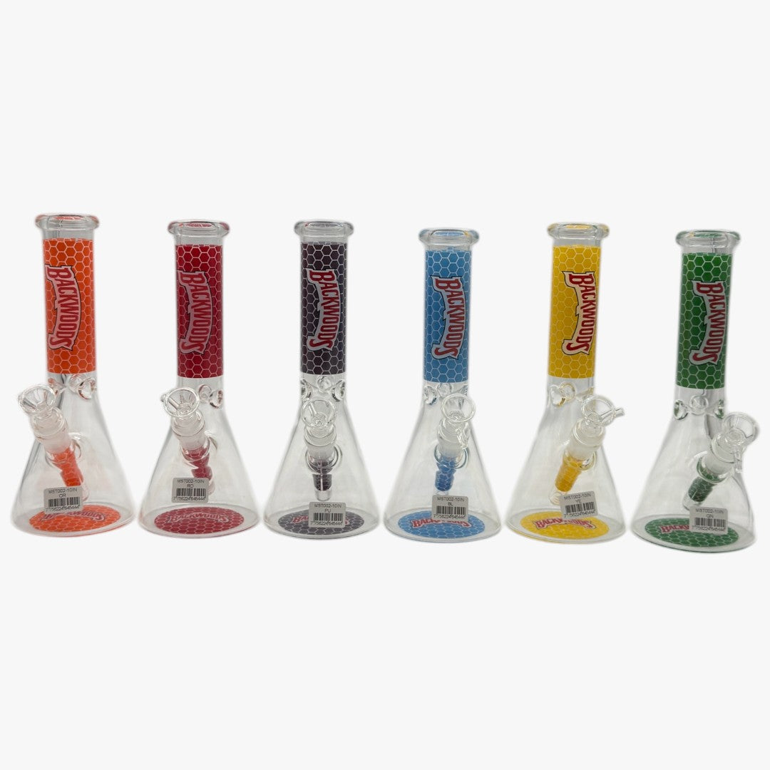 10" HONEYCOMB DECAL GLASS BONG MST002