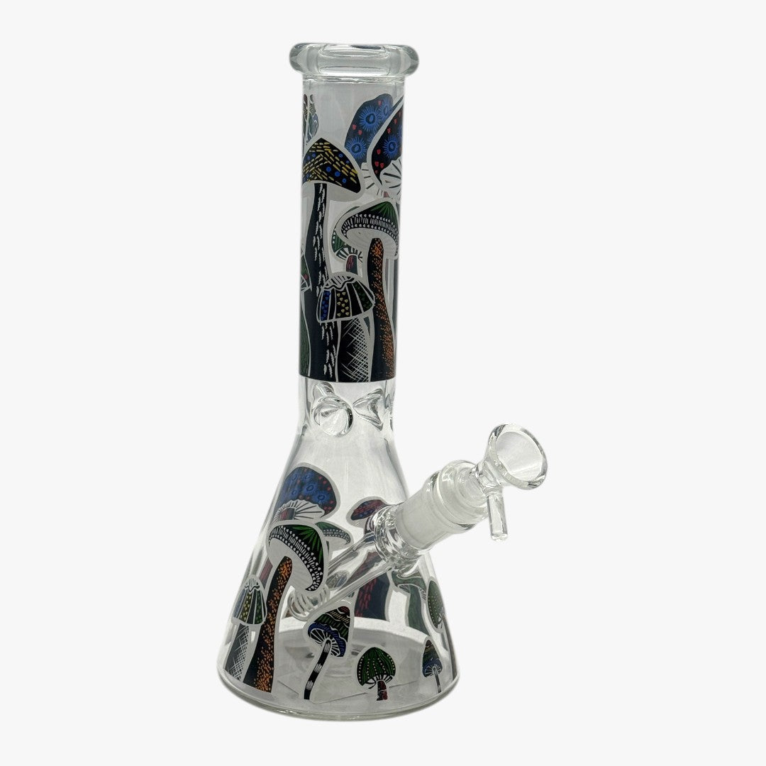 10" GLASS BONG LONG MUSHROOM PG1075