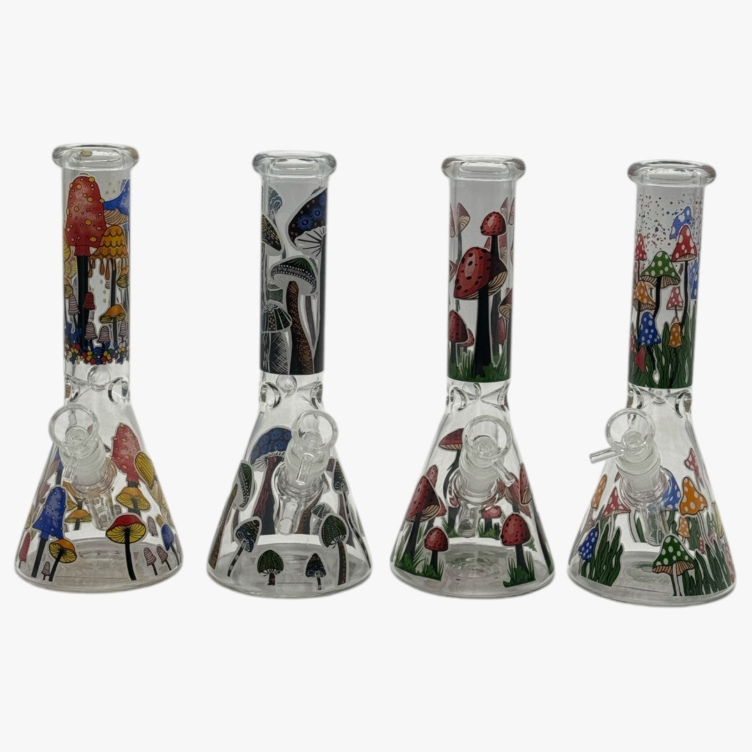 10" GLASS BONG LONG MUSHROOM PG1075