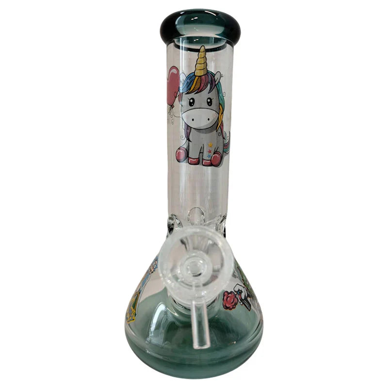8" Cartoon Design Aqua Glass Bong (MST019)