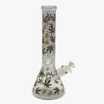 Load image into Gallery viewer, 14&quot; 7MM BEAKER LEAF DESIGN GLASS BONG - MST013
