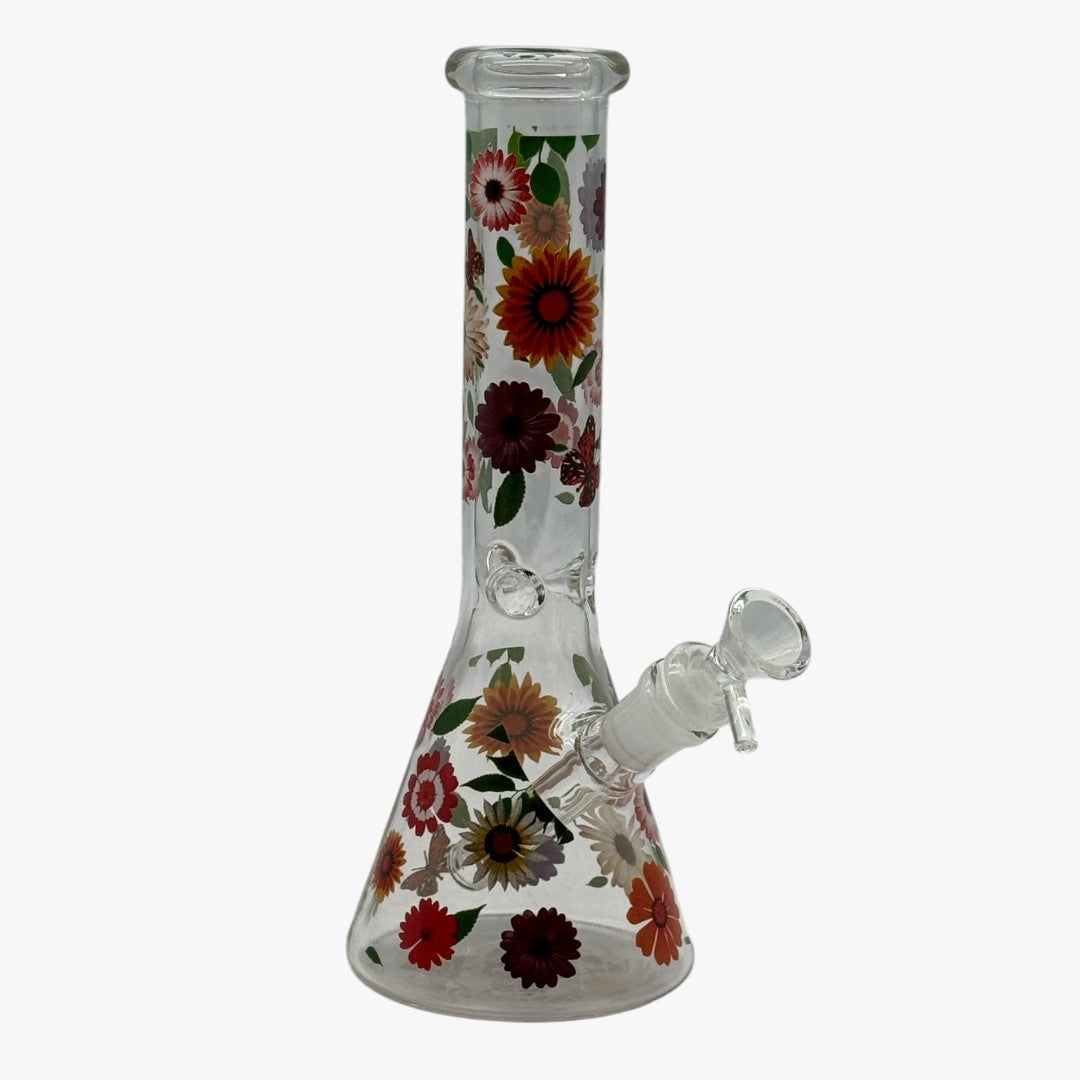 10" GLASS BONG FLOWERS PG1053