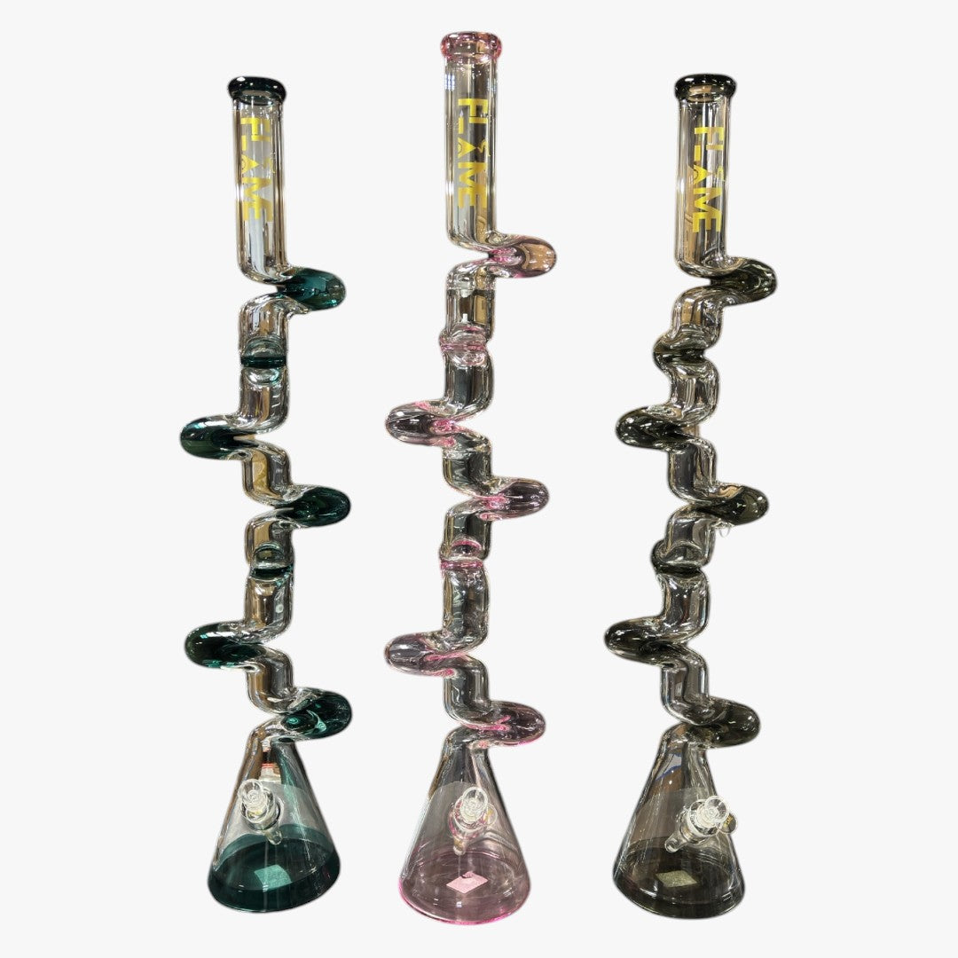 35" GLASS BONG ZIG ZAG 7MM